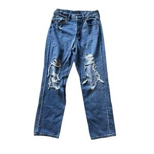 Aeropostale 90's Baggy Button Fly Distressed Women's size 6 Denim jeans